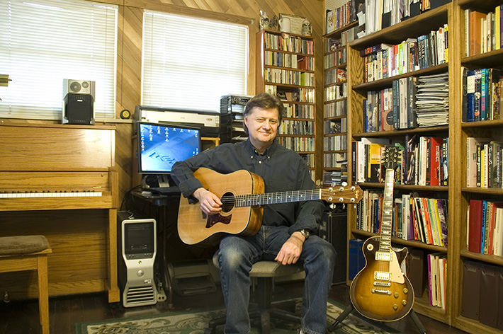 Photo of guitar teacher John Caterino in his studio.